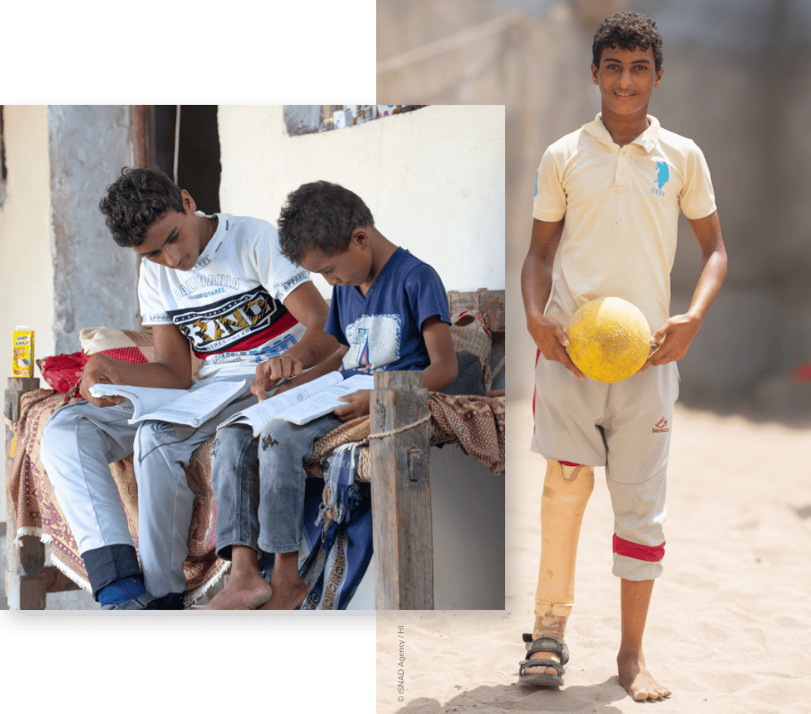Double portrait de Mohamed, une à l'école