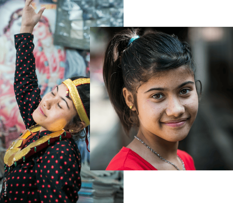 Double portrait de Reema, une où elle danse