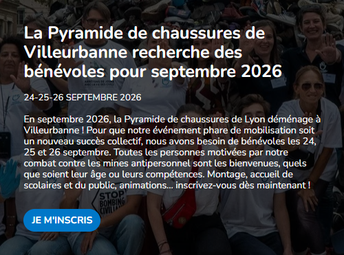 La Pyramide de chaussures de Villeurbanne recherche des bénévoles pour septembre 2026.
