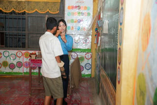 L'élève Bunheng Luon à l'école inclusive au Cambodge, dans la province de Kampong Cham, où HI soutient l'éducation pour tous. © Yeo's / HI