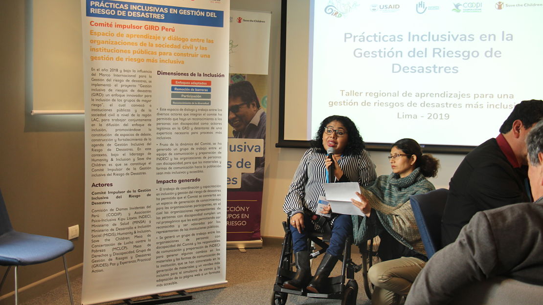 Giovanna Osorio Romero, présidente et co-fondatrice de l’association Kipu Llaxta au Pérou, partenaire de Handicap International