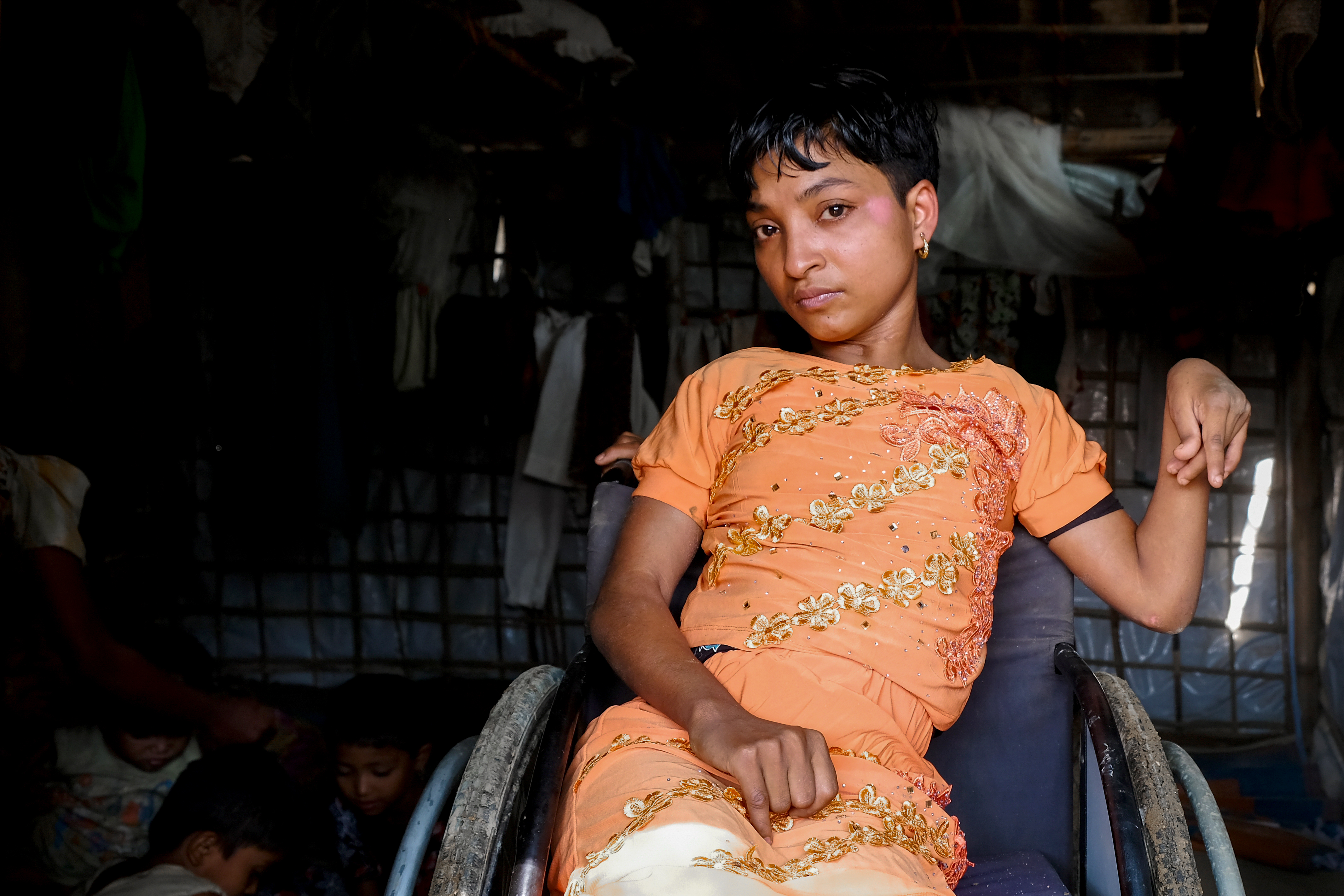 Lalu, 9 ans, réfugiée rohingya au Bangladesh, a bénéficié de l'aide de Handicap International