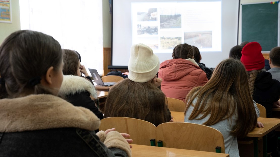 Séance d'éducation aux risques dans une école ukrainienne