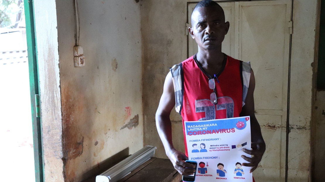 À Madagascar, formation des équipes locales de secours par Handicap International pour la campagne de sensibilisation sur la prévention du Covid-19 auprès des populations cibles