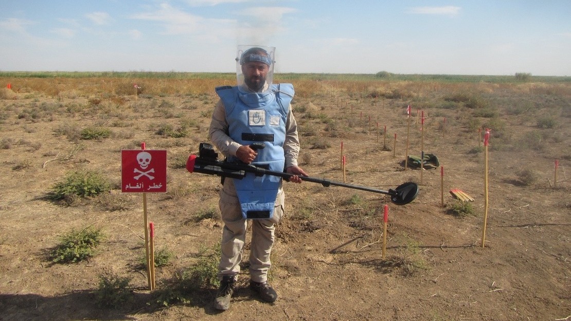 Démineur de Handicap International à Kirkouk en Irak