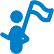 Pictogramme "Devenir bénévole à handicap International"