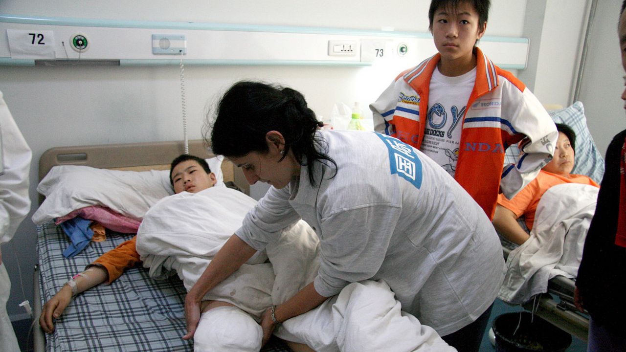 Graziella Lippolis dans un hôpital en Chine