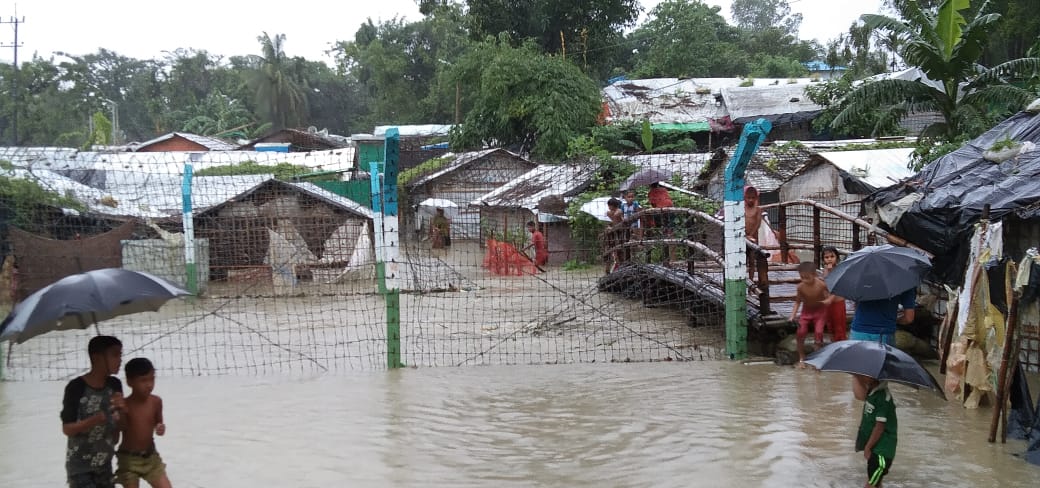  Inondations dans les camps de réfugiés Rohingyas dans le district de Cox's Bazar