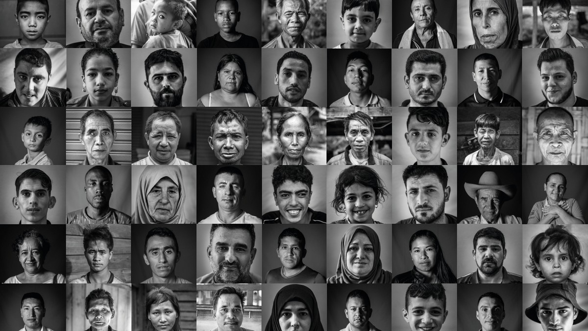 Quelques-uns des 90 portraits de victimes de bombardements