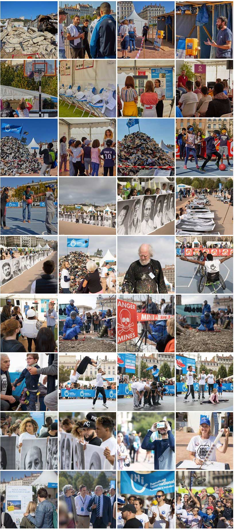 Album photo de la 24e édition des Pyramides de chaussures de Handicap International en septembre 2018