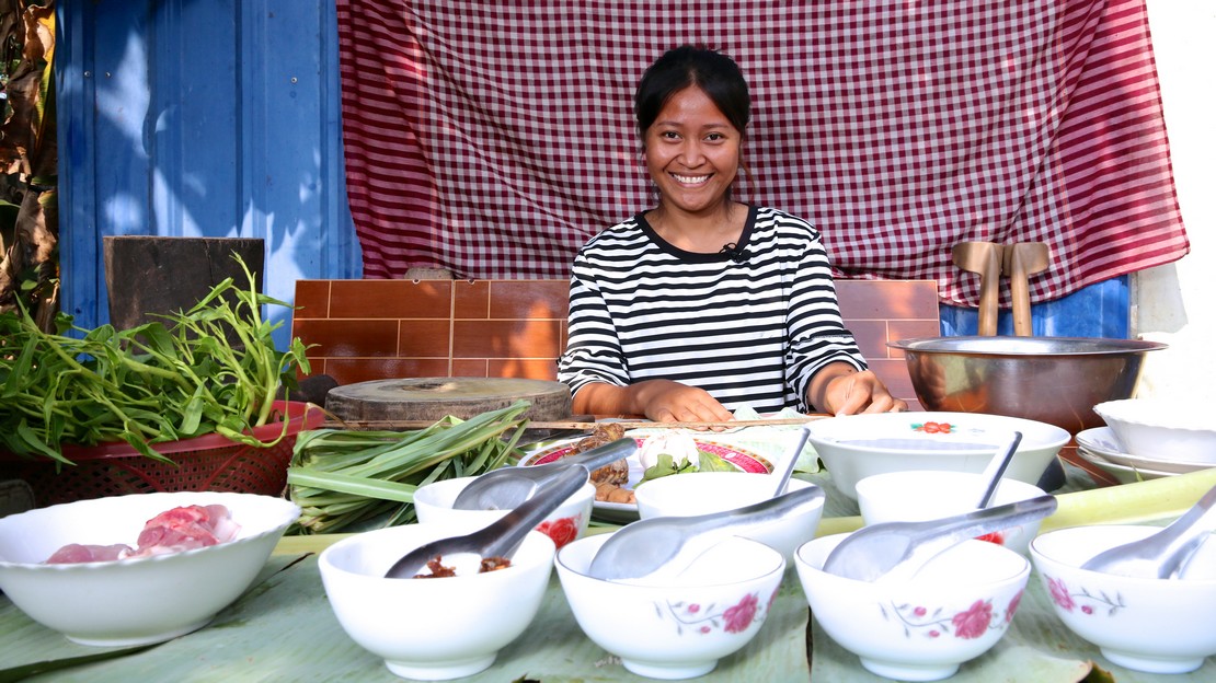 Srey Nuch Khy, bénéficiaire de Handicap International au Cambodge, qui a offert la recette originale de sa soupe de porc