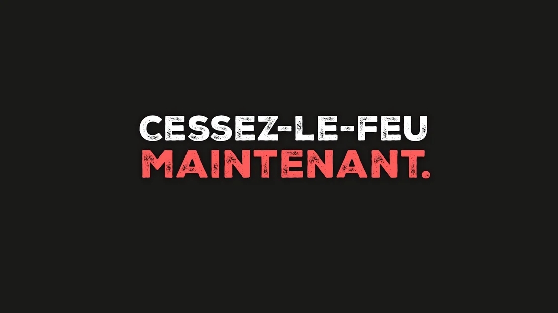 Logo de la campagne pétition international #CeaseFireNow