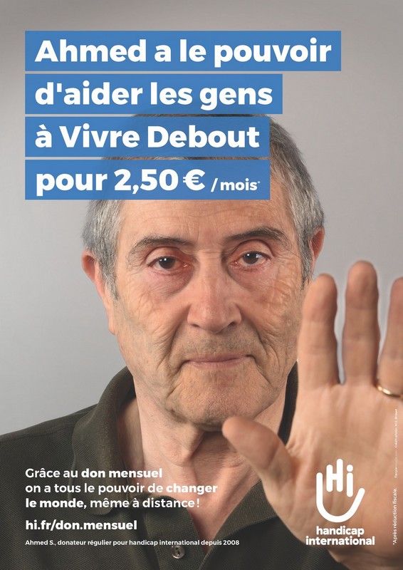 Ahmed, donateur régulier de Handicap International, a prêté son visage à la nouvelle campagne de l'association