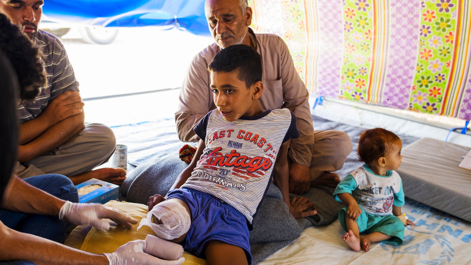 En Irak, Abdel Rahman a été amputé après qu'un obus a explosé sur sa maison