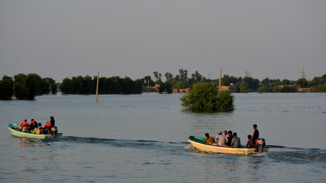 Zones entièrement inondées à Dadu, dans la provnce du Sindh au Pakistan