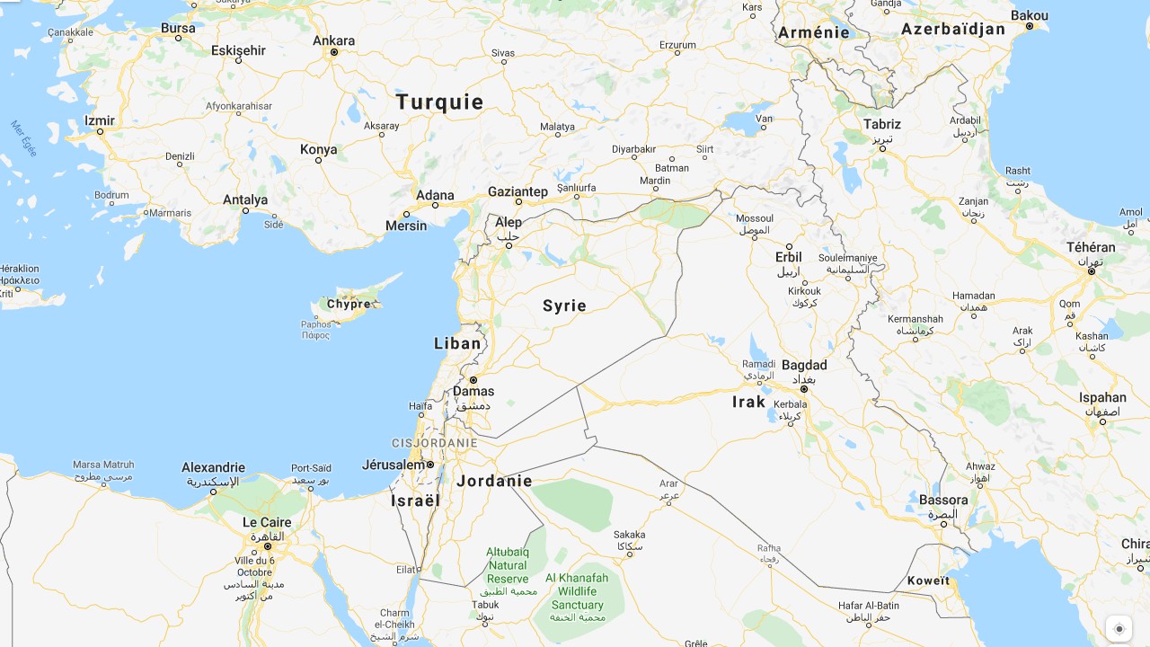 Carte Google Maps de la Syrie