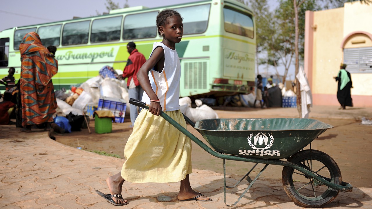 Photo de contexte : Camp de déplacés de Sévaré, Mali, où Handicap International intervient.
