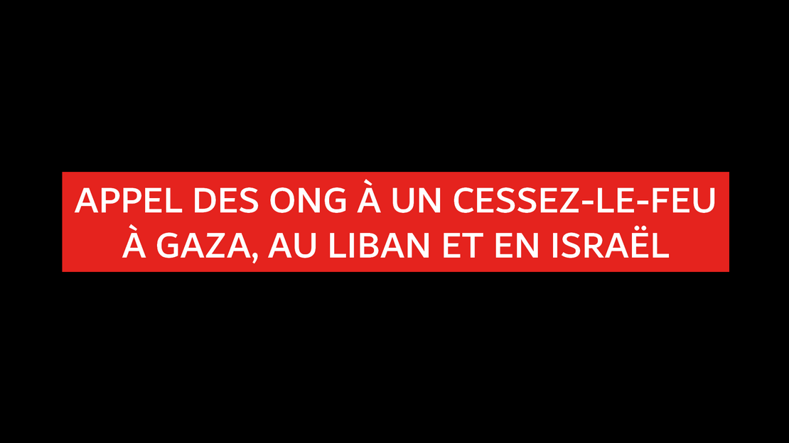 Appel des ONG à un cessez-le-feu à Gaza, au Liban et en Israël