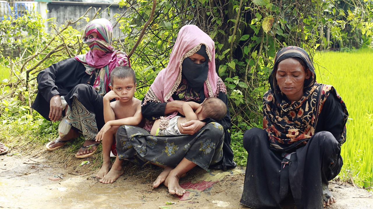 Groupe de réfugiés au Bangladesh