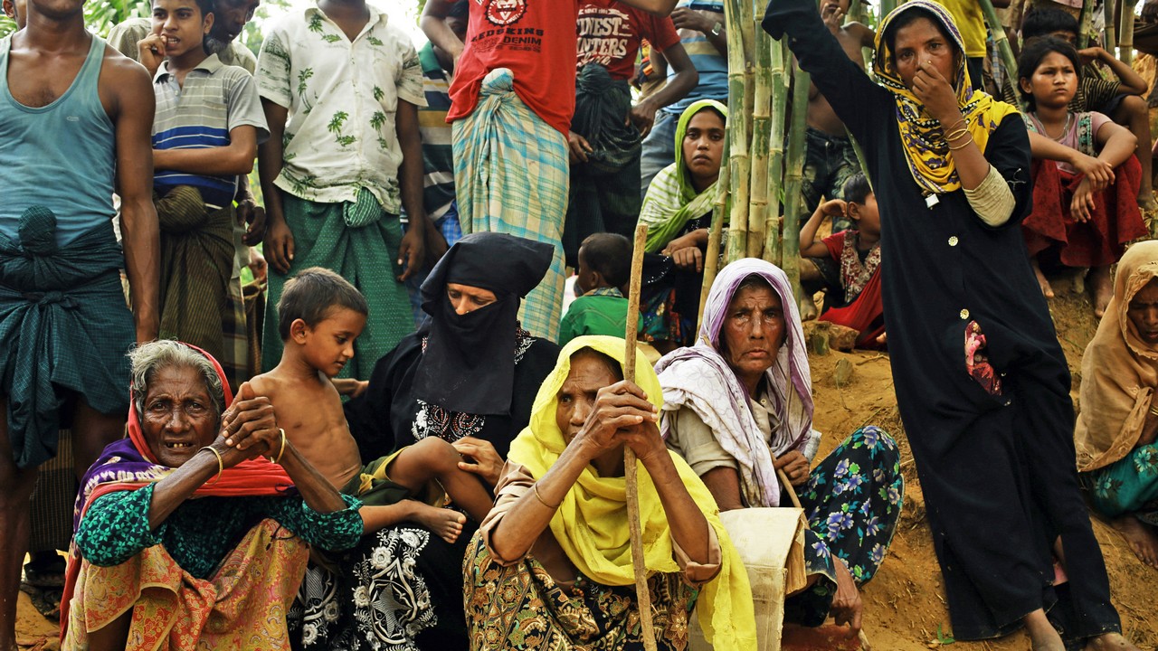 Groupe de réfugiés au Bangladesh