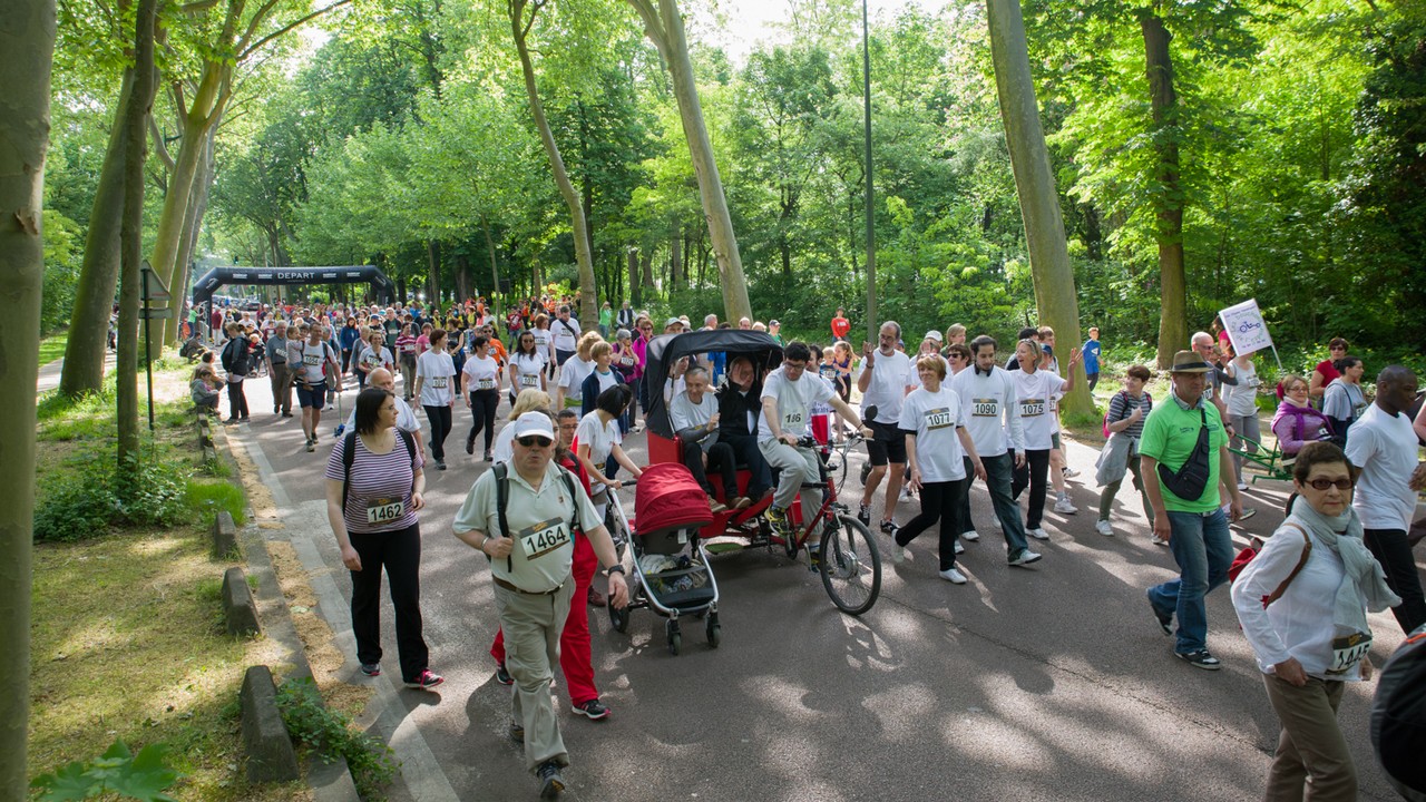 Au bois de Boulogne à Paris lors d'une précédente édition de Courir Ensemble, l'événement sportif et solidaire de Handicap International qui devient en 2017 