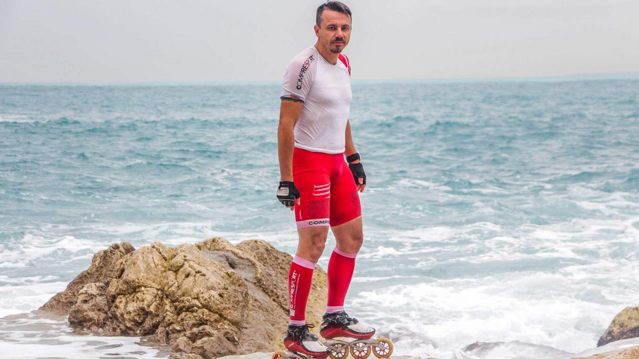 Le nouveau défi de Daniel Mihalcea au profit de Handicap International : le tour de Corse en roller