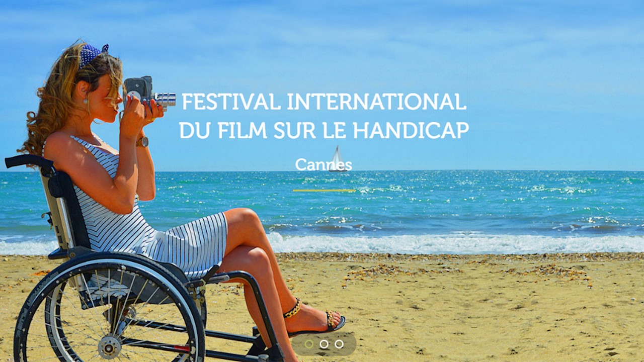 Affiche du deuxième Festival international du film sur le handicap, en septembre 2017 à Cannes avec un prix spécial du jury Handicap International