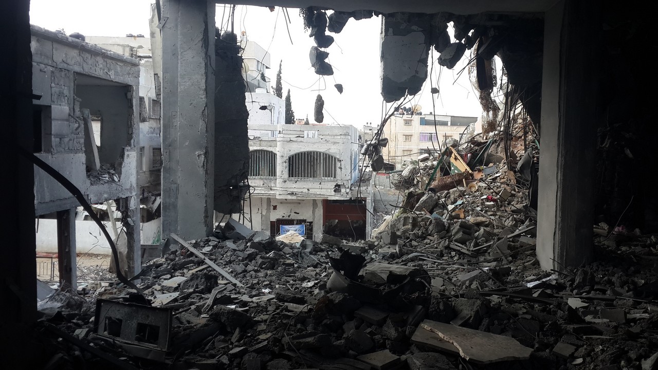 Octobre 2014, Gaza. Photo prise lors d'une mission d'enquête sur les risques liés à la présence de restes explosifs de guerre dans la bande de Gaza après les combats de l'été 2014.