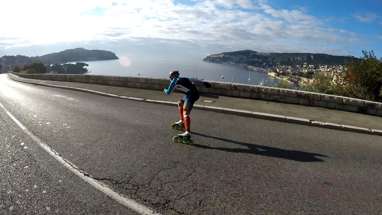 Daniel Mihalcea s'entraîne dur depuis longtemps pour réaliser son défi au profit de Handicap International : relier Berlin à Nice en roller.