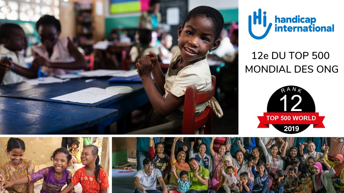 En 2019, Handicap International a été classée 12e meilleure ONG au monde (sur 500) par l'organisme NGO Advisor