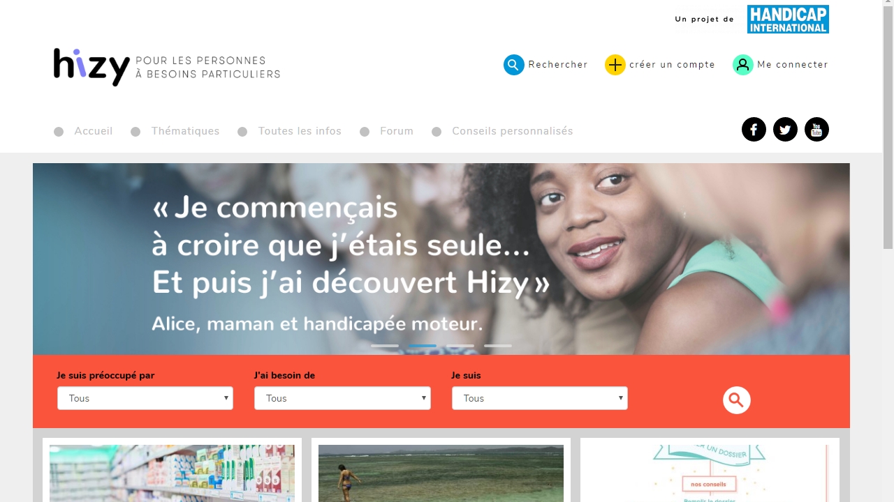 Hizy, la plateforme digitale de Handicap International pour les personnes à besoins particuliers
