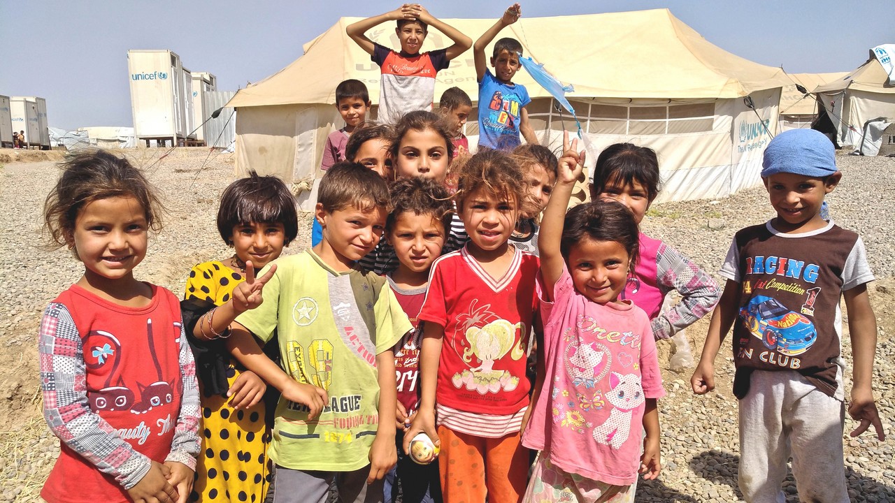 Enfants dans les camps de déplacés en Irak