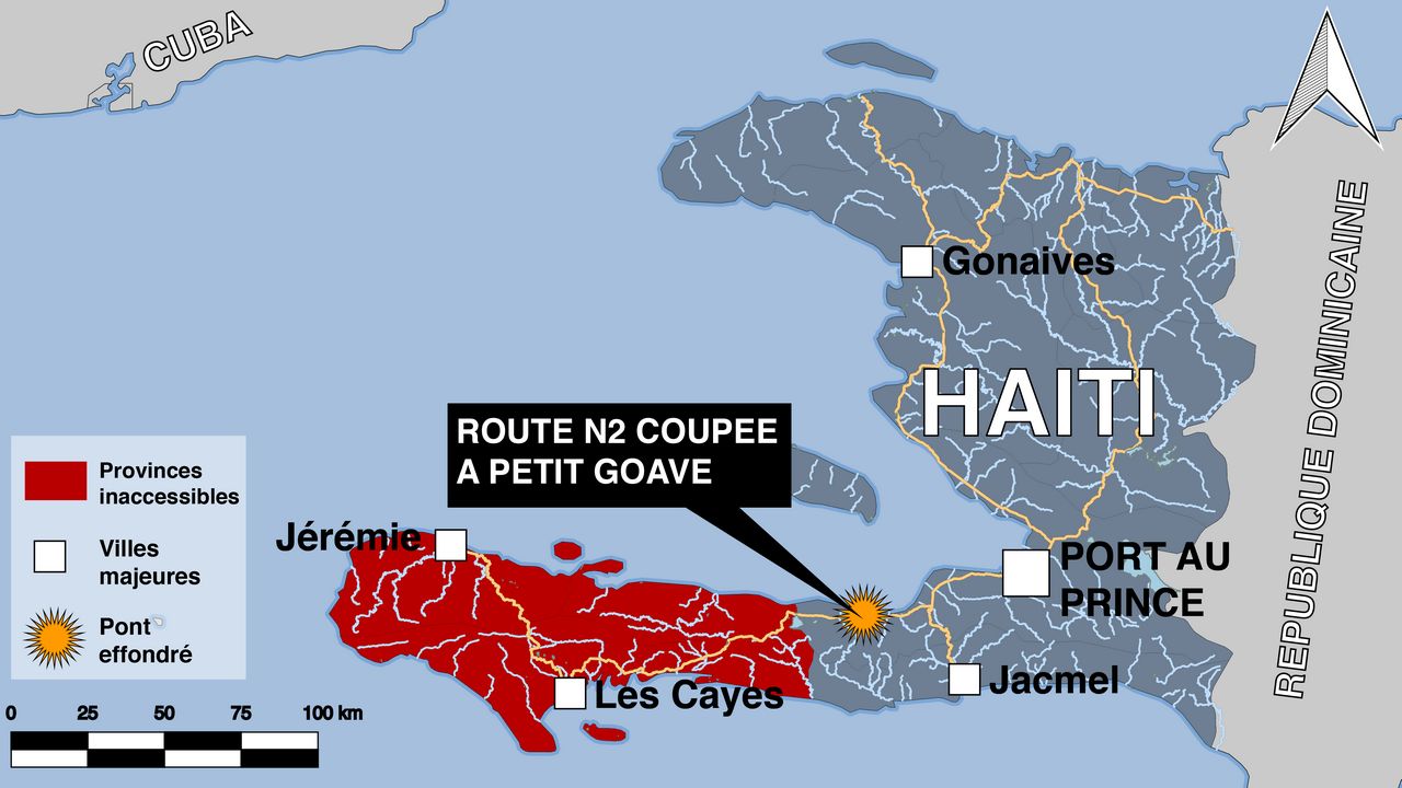 Carte des dégâts de l'ouragan Matthew en Haïti