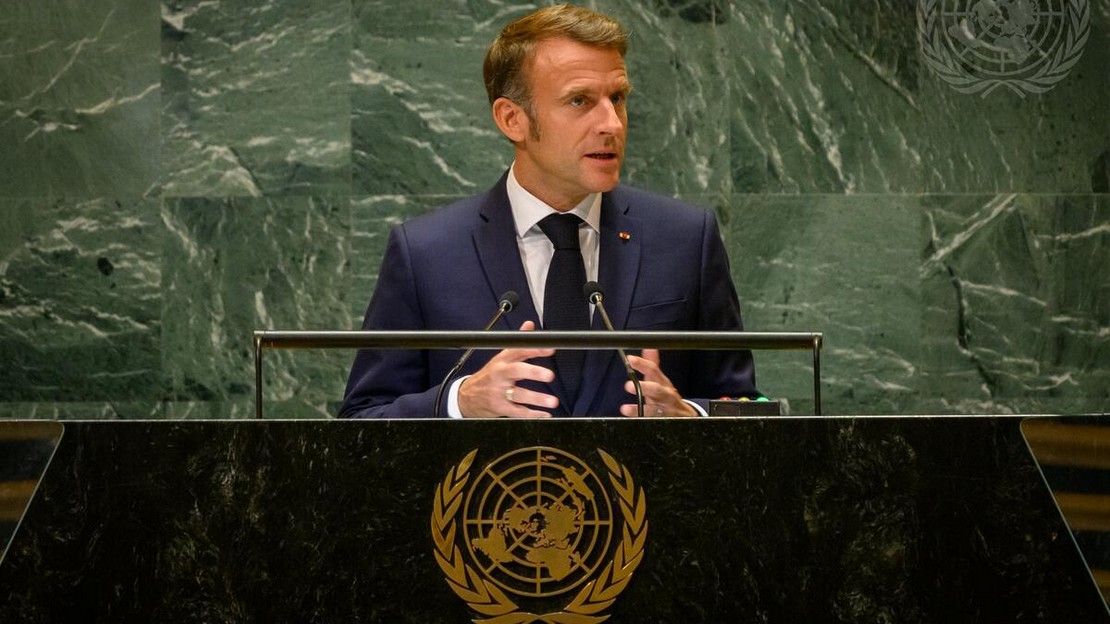 Emmanuel Macron à la tribune des Nations Unies en 2024 (image d'archive ONU)