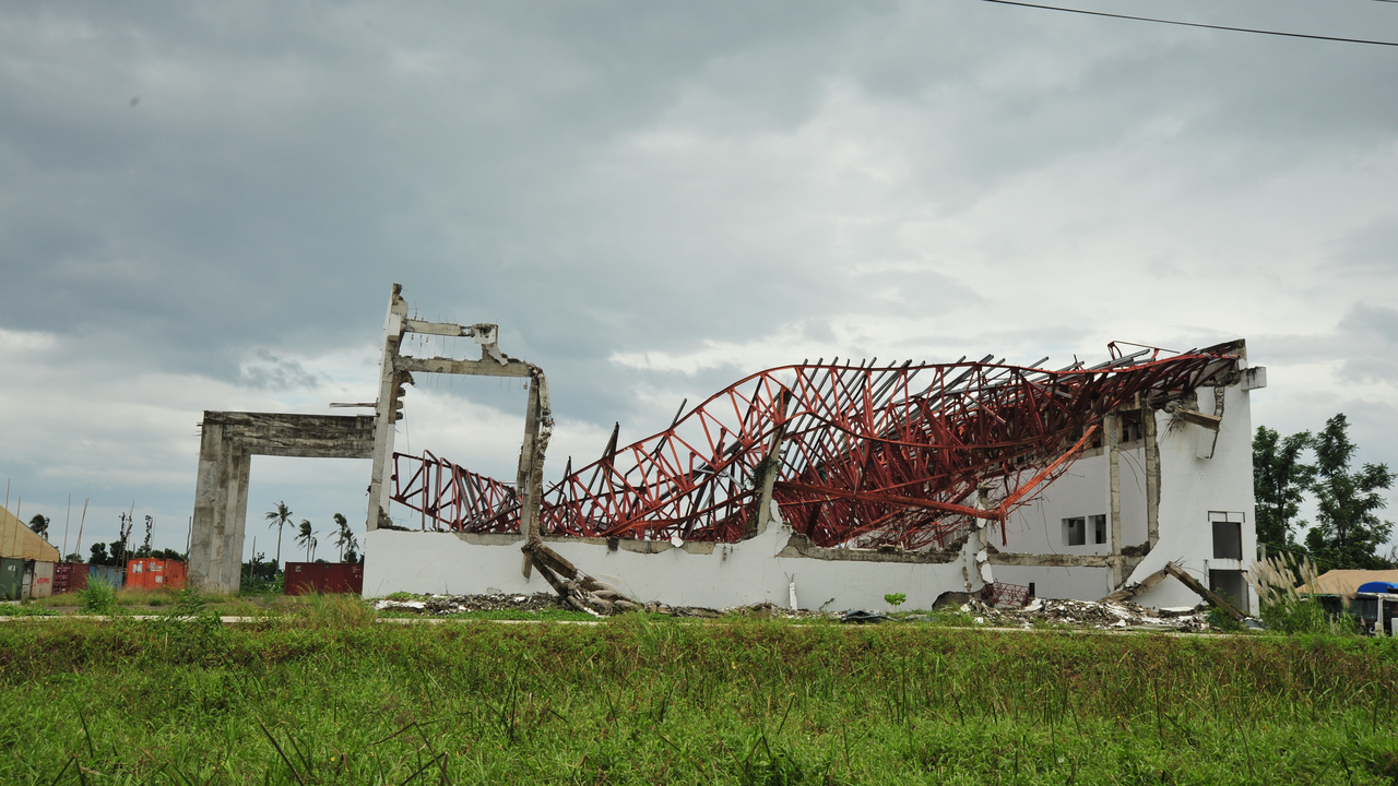 Bâtiment détruit par le typhon Haiyan à Tacloban au Philippines fin 2013 (photo d'illustration)