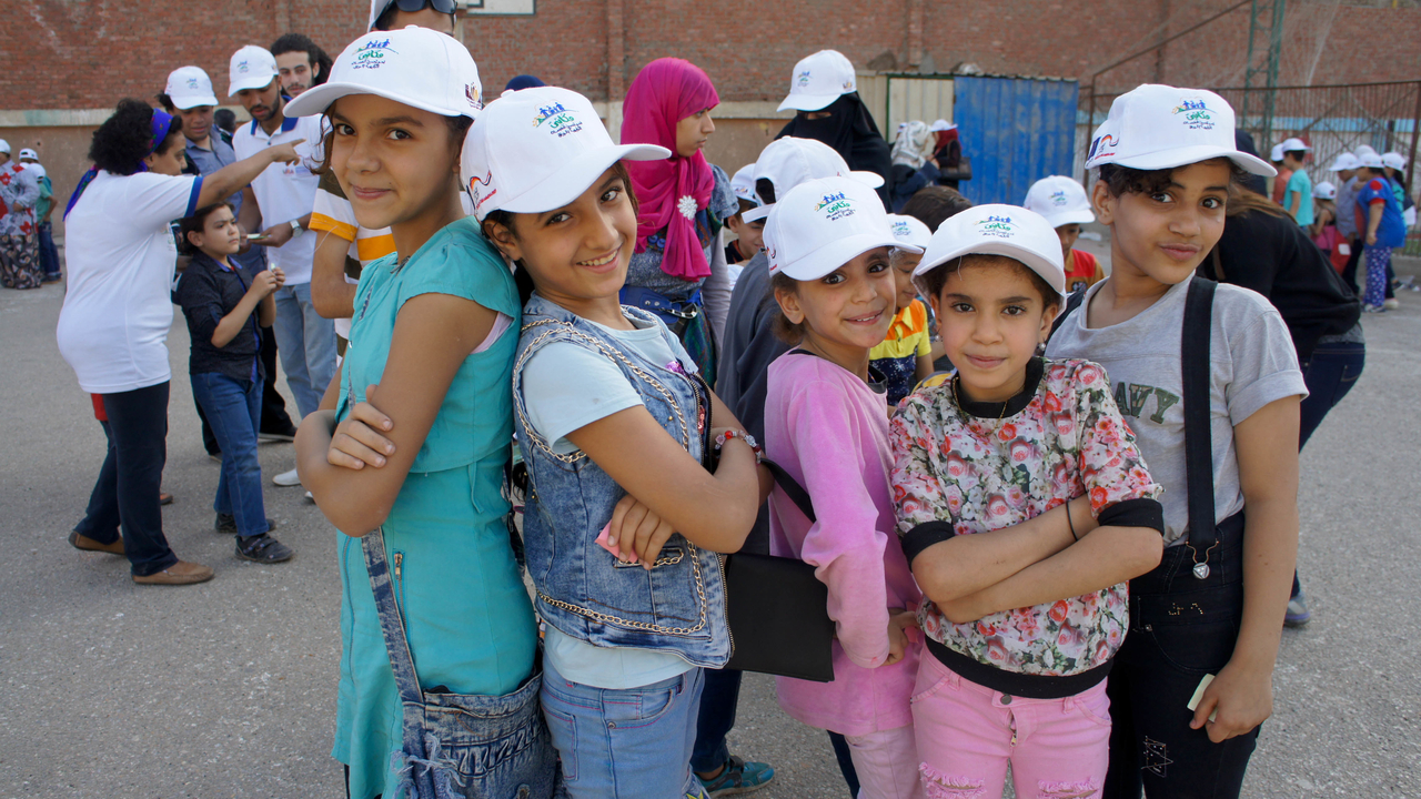 Enfants participant à l’événement organisé par Handicap International à El Warraq au Caire