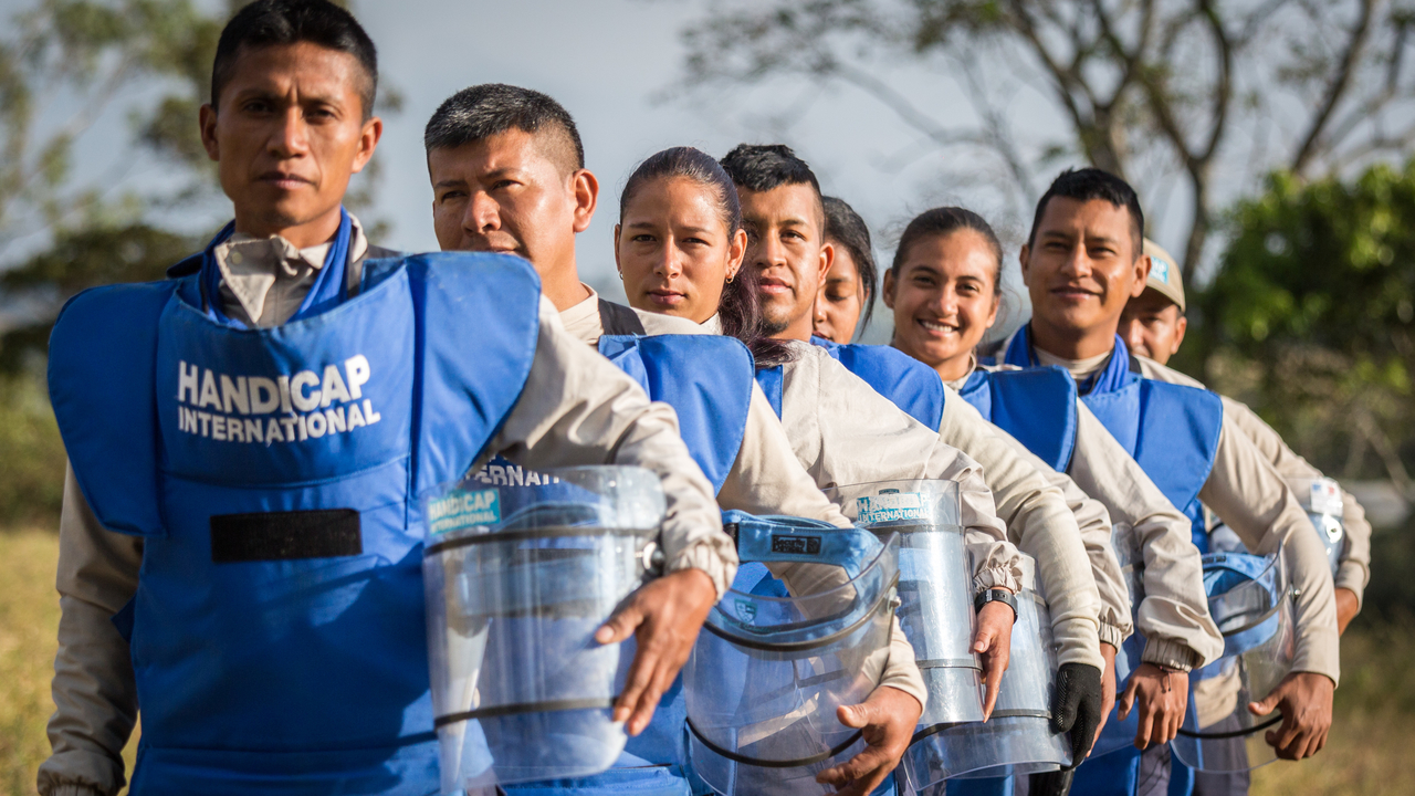 L'équipe de démineurs de Handicap International en Colombie